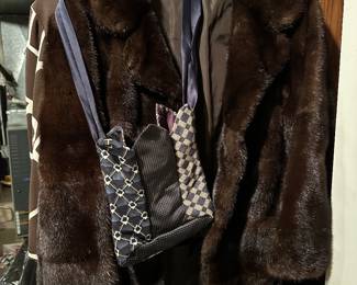 Mink jacket and purse made from ties!