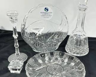 Waterford Cadlestick, Crystal Basket & More