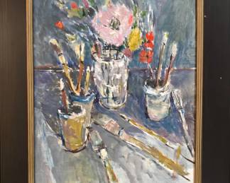 Tom Balderas "Still Life With Pink and Red Flowers"