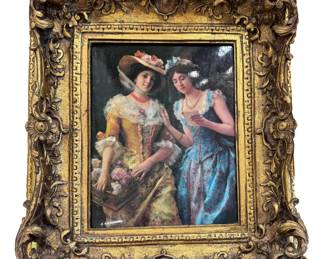 Limoges painted tile