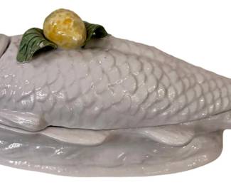 majolica fish sauce boat