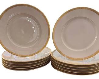 Set of 12 Black Knight Dinner Plates