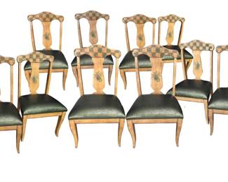 Set of 10 French Country Chairs