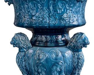 Two Piece Majolica Planter