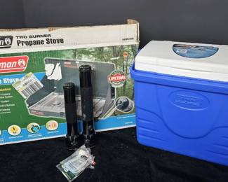 Coleman Camp Stove, Cooler More