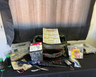 Camouflage Fishing Tote Bag With Fishing Tackle