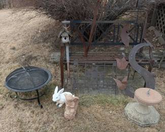 Metal Bench, Outside Decor Fire Pit
