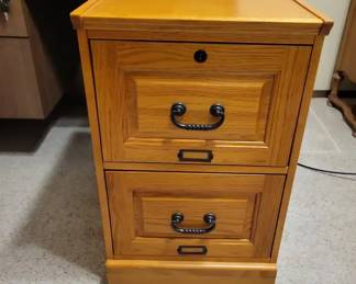 Wood Two Drawer File Cabinet