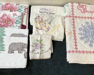 Embroidered Lot Small Hand Quilted Wall Hanging