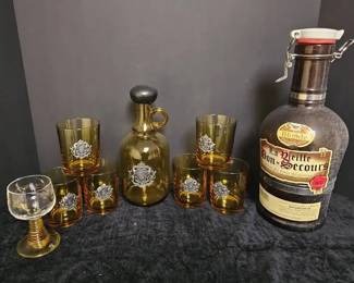 Vintage Amber Colored Barware More