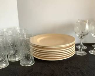 Holiday Plates, Glasses Goblets