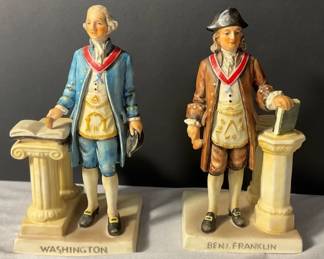 West German Figurines George Washington and Ben Franklin