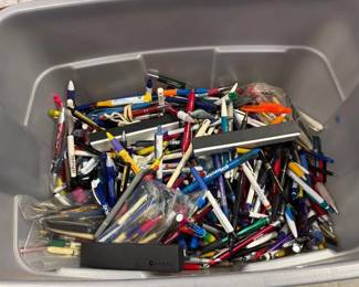 Gray Tote Full of Pens