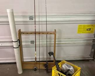 Vintage Wooden Fishing Pole More