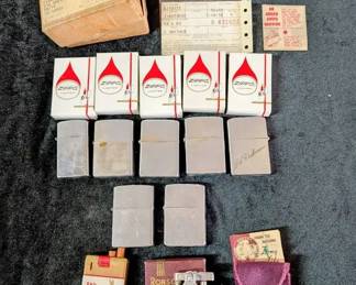 Vintage Lighters 7 Zippos, 1 Ronson 1 Winston