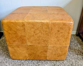 Faux Leather Ottoman