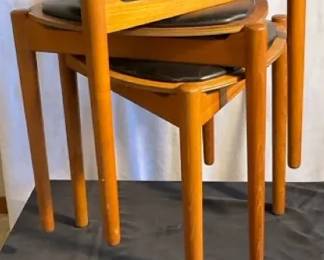 006 Three Stackable Teak Stools