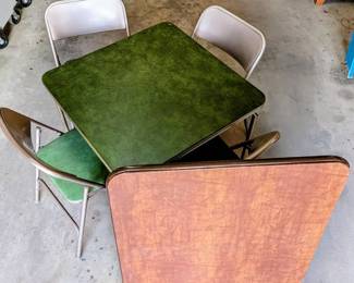 2 Card Board Tables 4 Chairs