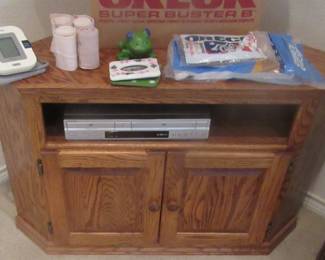 Corner end table with DVD player