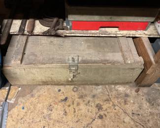 Wooden carpenter's tool box