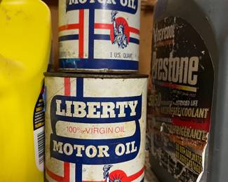 Vintage Liberty Motor Oil cans