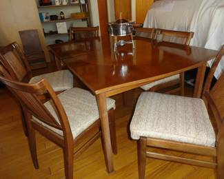 Drexel Profile Dining Table with set of 6 Chairs by John Von Koert