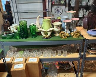 huge assortment of vintage glassware