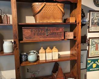 vintage advertising pieces, stoneware, Pepsi, flower frogs