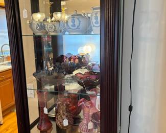 vintage glassware with shelving 