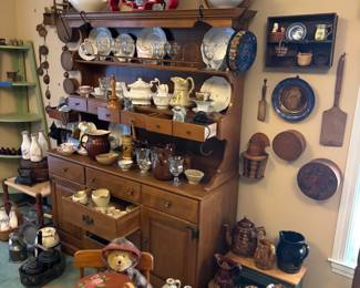 Primitives, Baskets, Stoneware, Vintage Teacups