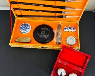 Inkwell and Stamp Set