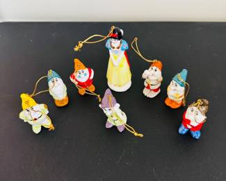 Porcelain Snow White and the 7 Dwarfs Ornaments