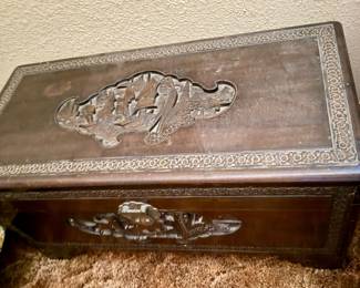 Vintage Chinese Camphor wood chest 