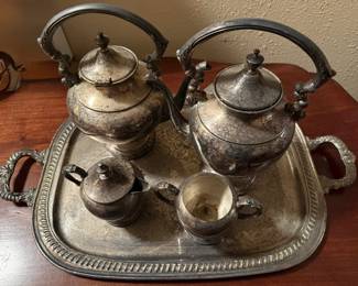 Vintage silver plate tea and coffee set