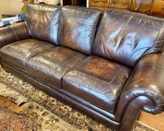 Beautiful brown leather sofa 