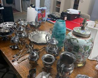 The lamp shown on the table was sold to the new homeowner! 