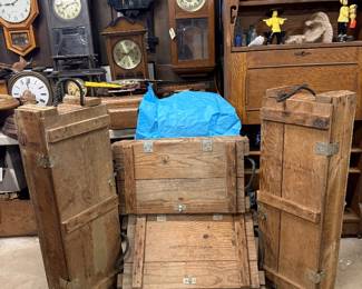 Four ammunition boxes for cannons