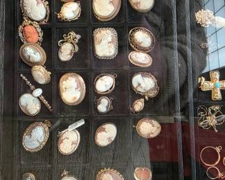 Assorted Gold Cameos. We also have some in Sterling. 