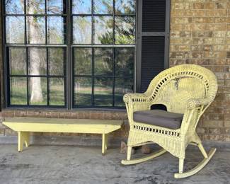 WOOD BENCH, WICKET ROCKER