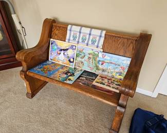 Solid wood bench
