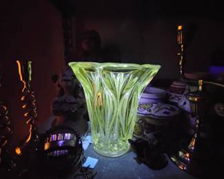 Uranium glass vase