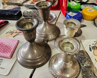 Sterling silver candle holders