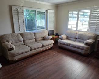 Comfy vintage sofa and loveseat