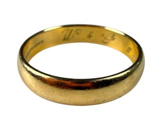 14kt Yellow Gold Artcarved Wedding Band 4pt4mm Wide