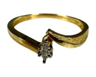 10kt Yellow Gold Marquis Diamond Ring