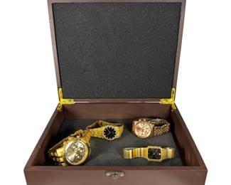 4 Mens Quartz Wristwatch and Box