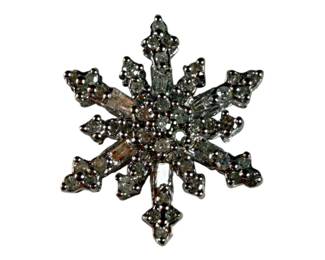 10kt White Gold Diamond Snowflake Pendant