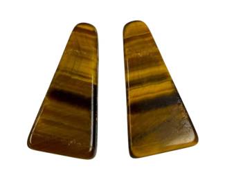 15 Ct Pair Triangle Tigers Eye