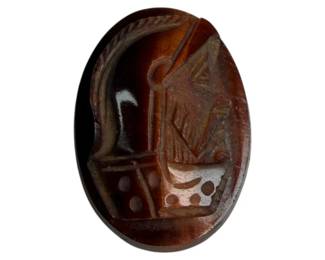 9pt2 Ct Oval Red Tigers Eye Cameo Gemstone
