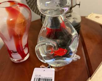 Cat and Fish Paperweight